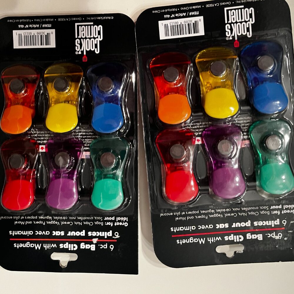 Multi-Colored Chip Clips (2 Packs / 6 Clips Each) (new) - Picture 5 of 9